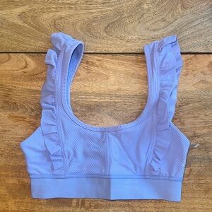 FP Movement by Free People Ruffled Sports Bra in Lavender